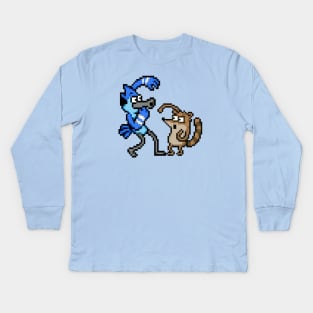 REGULAR SHOW - PIXEL MORDECAI & RIGBY Kids Long Sleeve T-Shirt